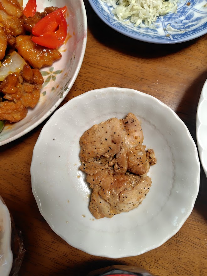 昨日の残りの鶏肉の山賊焼き