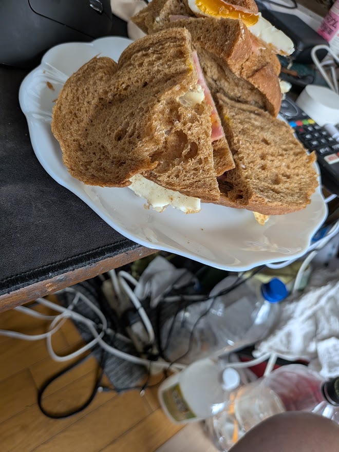 サンドイッチは写真の分を一人で