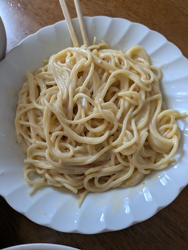 取り分けて楽しんだパスタ