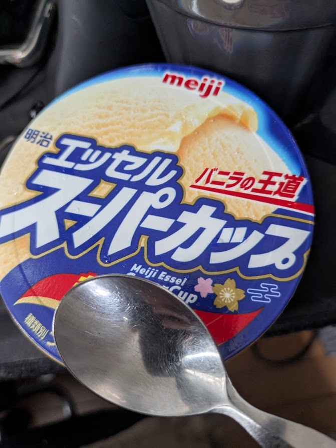 バニラアイスは1カップを一人で全部