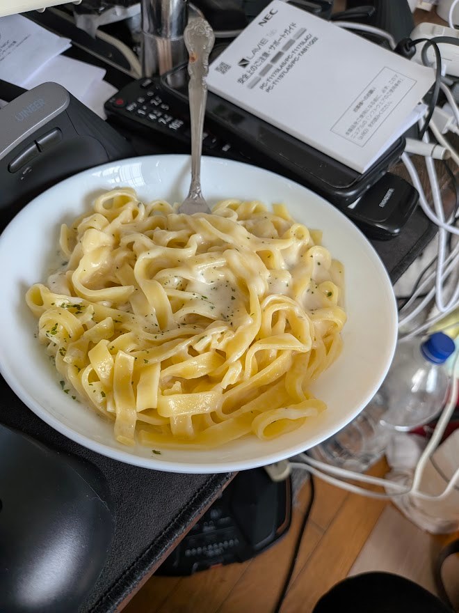 クリームチーズのスパゲティ