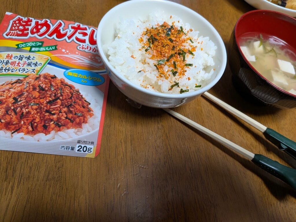 鮭めんたいのふりかけとごはん
