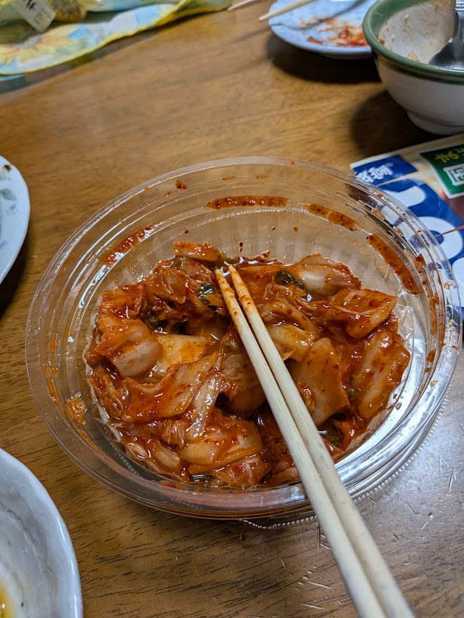 食べた後に残ったキムチ