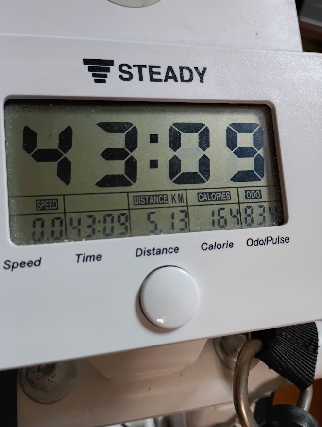 運動機器の時間表示43分09秒