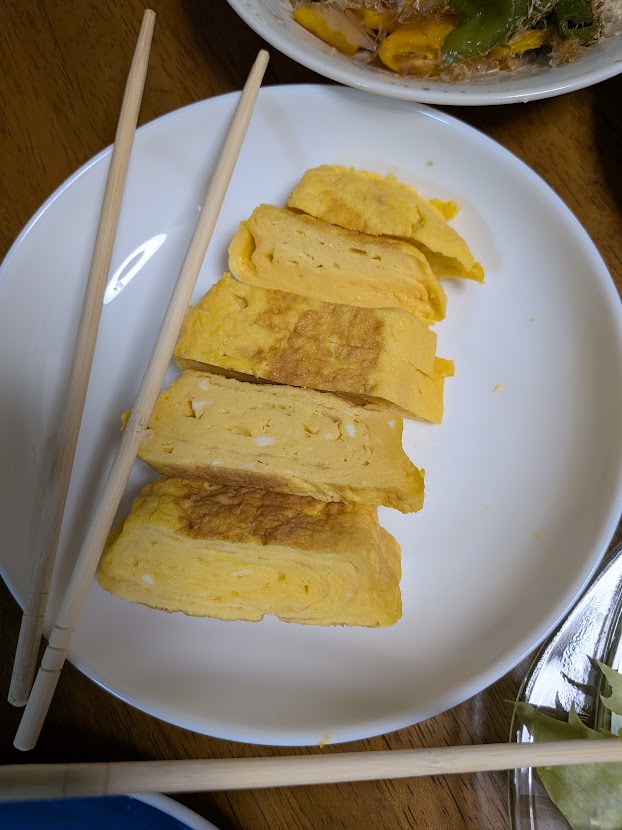 3人で分けた卵焼き