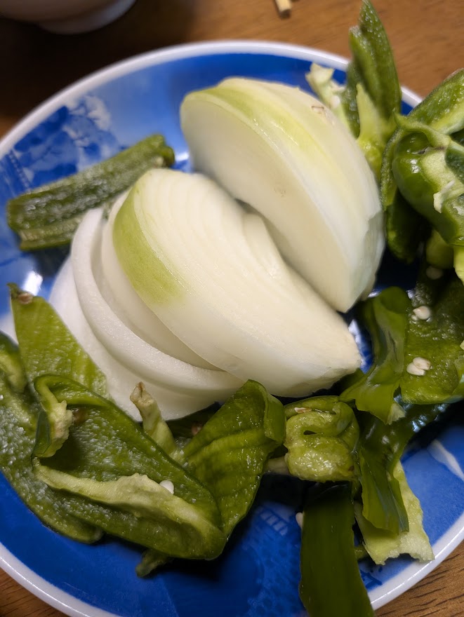 焼肉と一緒に用意した野菜