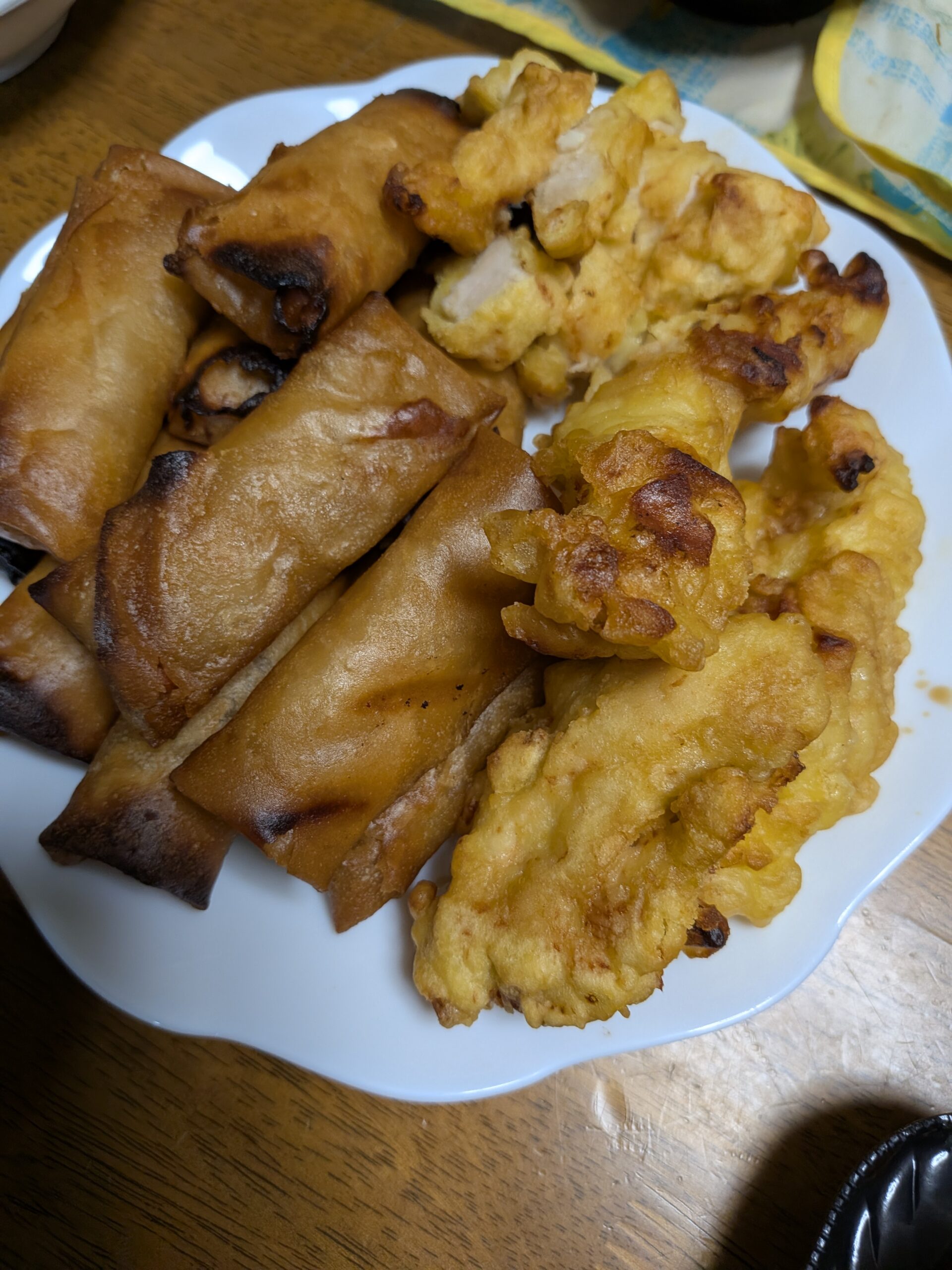 揚げ物は自分で食べました