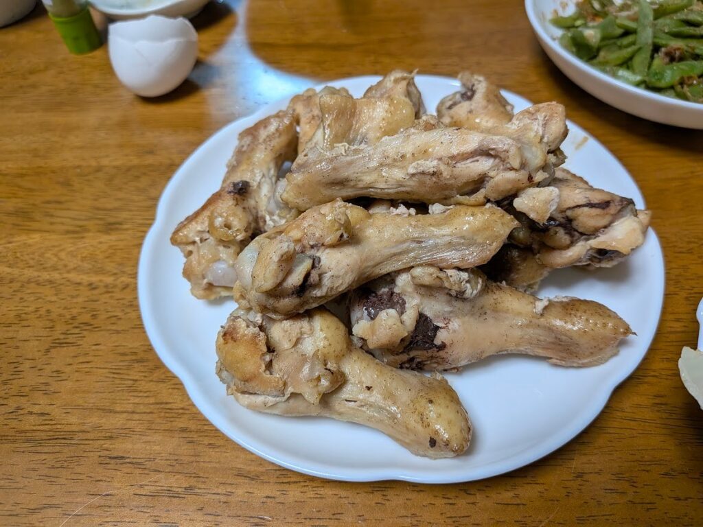 鶏は半分ほど食べました